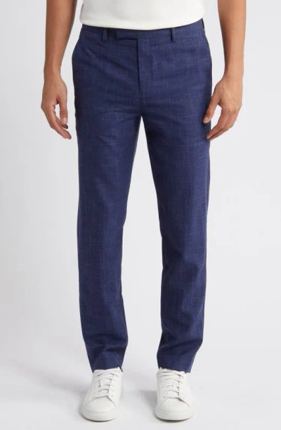 Ted Baker Titust Tailored Slim Fit Wool Blend Trousers In Dark Blue