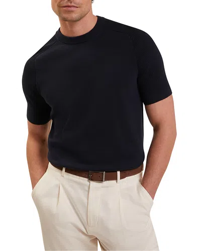 Ted Baker Torrent Ribbed Raglan Sleeve T-shirt In Blue