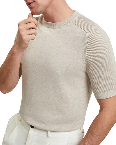 Ted Baker Torrent Ribbed Raglan Sleeve T-shirt In Neutral