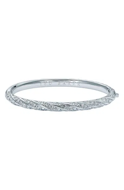 Ted Baker Torvi Crystal Twist Hinged Bangle In Transparent