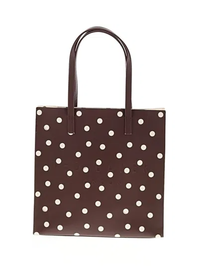 Pre-owned Ted Baker Tote Bag In Burgundy