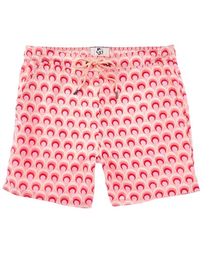 Ted Baker Totley Small Scale Geometric Swim Short In Pink