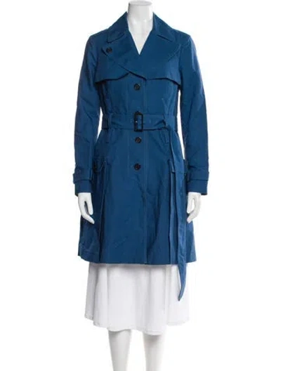 Pre-owned Ted Baker Trench Coat In Blue