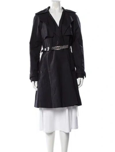 Pre-owned Ted Baker Trench Coat In Blue