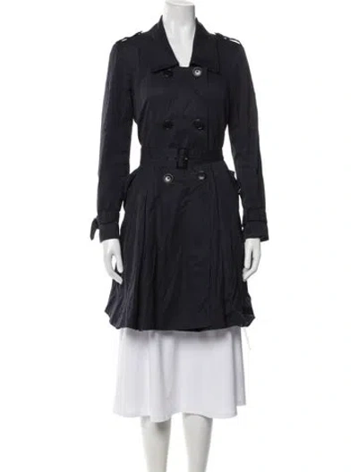 Pre-owned Ted Baker Trench Coat In Blue