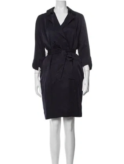 Pre-owned Ted Baker Trench Coat In Blue