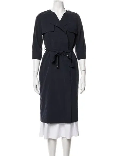 Pre-owned Ted Baker Trench Coat In Blue
