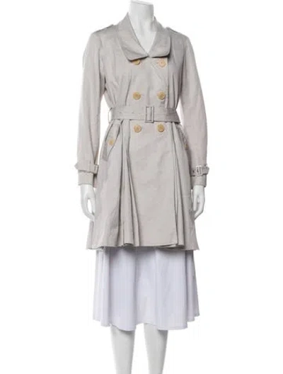 Pre-owned Ted Baker Trench Coat In Gray