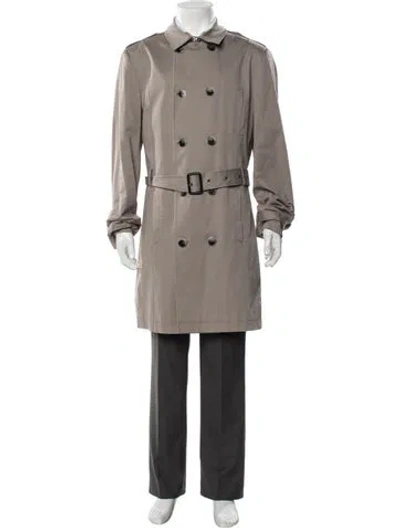 Pre-owned Ted Baker Trench Coat In Gray
