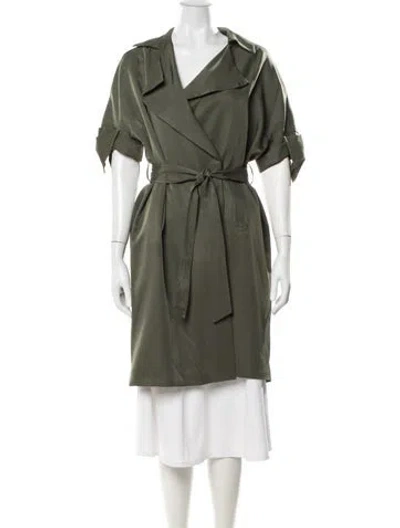 Pre-owned Ted Baker Trench Coat In Green