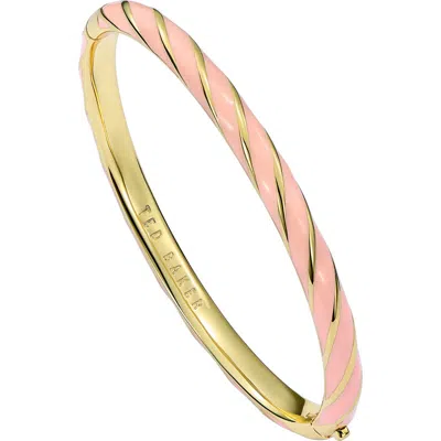 Ted Baker Trinity Twist Enamel Hinge Bracelet In Gold