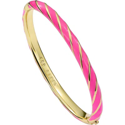 Ted Baker Trinity Twist Enamel Hinge Bracelet In Pink