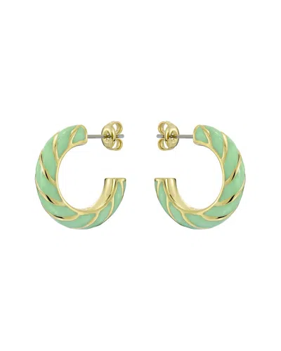 Ted Baker Trinna Twist Enamel Hoop Earrings In Green