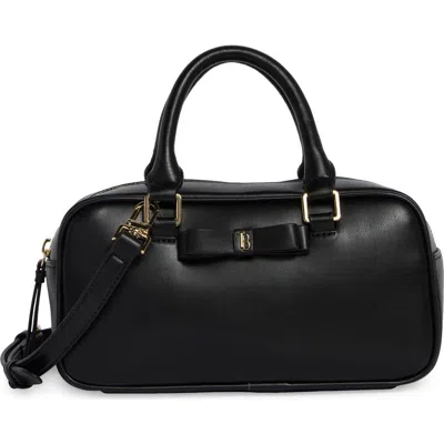 Ted Baker Trisha Bow Faux Leather Crossbody Bag In Black