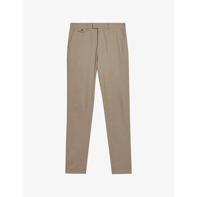 Ted Baker Mens Taupe Turney Slim-fit Stretch-cotton Trouser