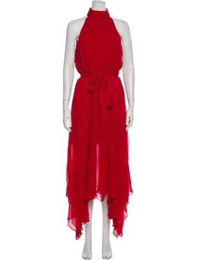 Pre-owned Ted Baker Turtleneck Long Dress In Red