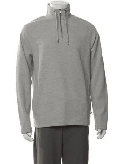 Pre-owned Ted Baker Turtleneck Long Sleeve Polo Sweater W/ Tags In Gray