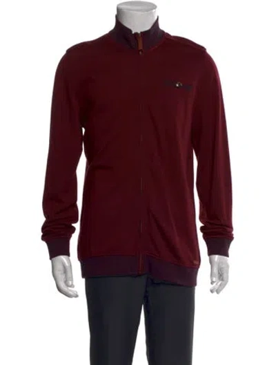 Pre-owned Ted Baker Turtleneck Long Sleeve Sweatshirt In Burgundy