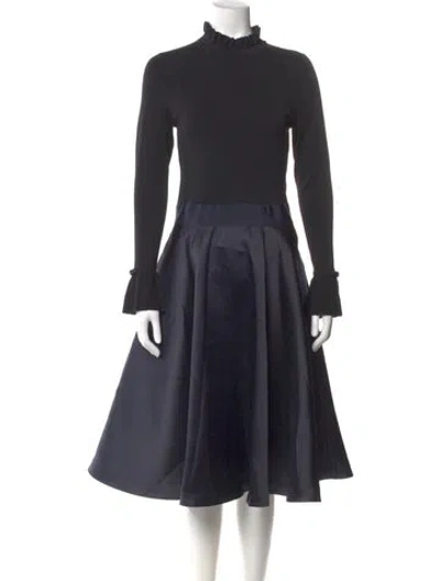 Pre-owned Ted Baker Turtleneck Midi Length Dress In Multi