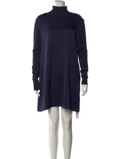 Pre-owned Ted Baker Turtleneck Mini Dress In Blue