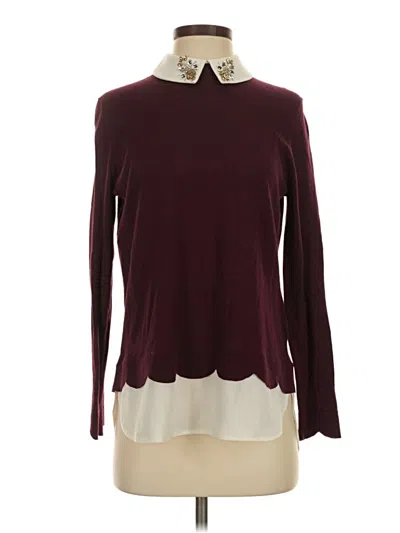 Pre-owned Ted Baker Turtleneck Sweater In Burgundy
