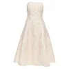 Ted Baker Tux Langley Acetate Blend Gold Jacquard Strapless Dress In Pink