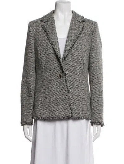 Pre-owned Ted Baker Tweed Pattern Blazer In Black/white