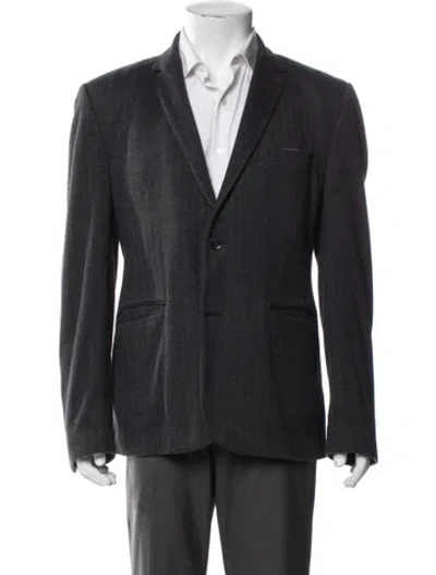 Pre-owned Ted Baker Tweed Pattern Blazer In Blue