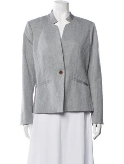 Pre-owned Ted Baker Tweed Pattern Blazer In Grey