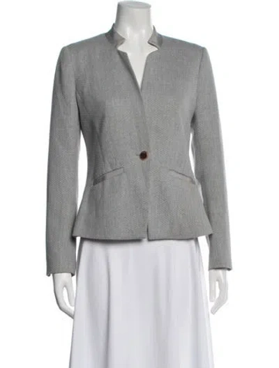 Pre-owned Ted Baker Tweed Pattern Blazer In Grey