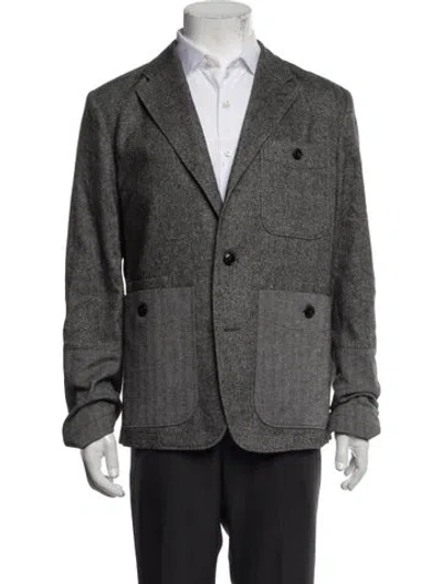 Pre-owned Ted Baker Tweed Pattern Blazer In Grey