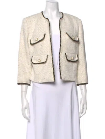 Pre-owned Ted Baker Tweed Pattern Crew Neck Sweater In Neutrals