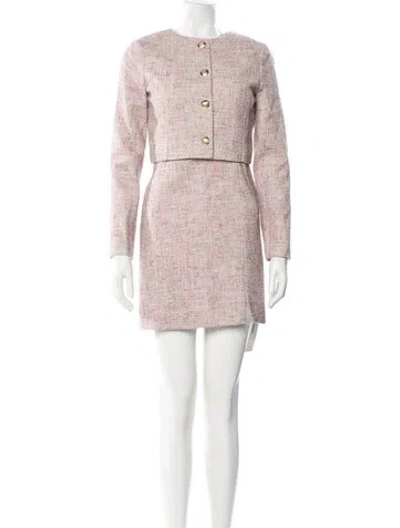 Pre-owned Ted Baker Tweed Pattern Dress Set In Pink