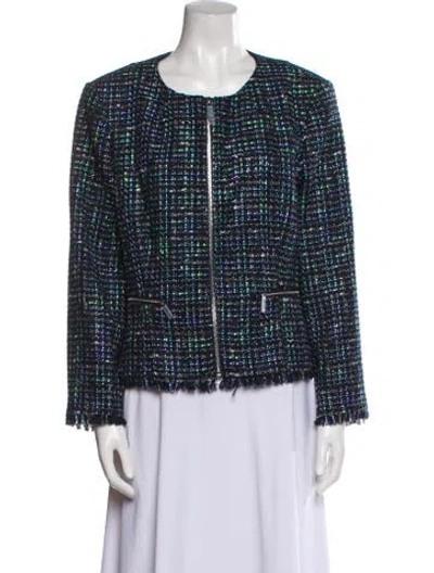 Pre-owned Ted Baker Tweed Pattern Evening Jacket In Blue