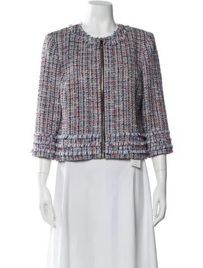 Pre-owned Ted Baker Tweed Pattern Evening Jacket In Blue