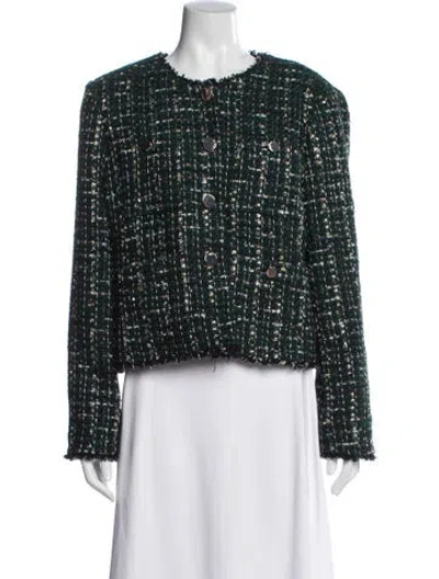 Pre-owned Ted Baker Tweed Pattern Evening Jacket In Green