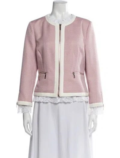 Pre-owned Ted Baker Tweed Pattern Evening Jacket In Pink