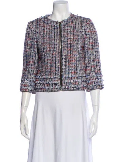 Pre-owned Ted Baker Tweed Pattern Evening Jacket In White