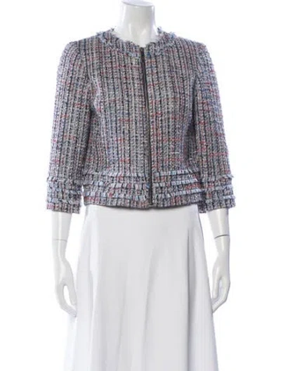 Pre-owned Ted Baker Tweed Pattern Evening Jacket In White
