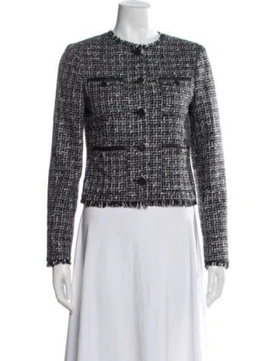 Pre-owned Ted Baker Tweed Pattern Jacket In Black
