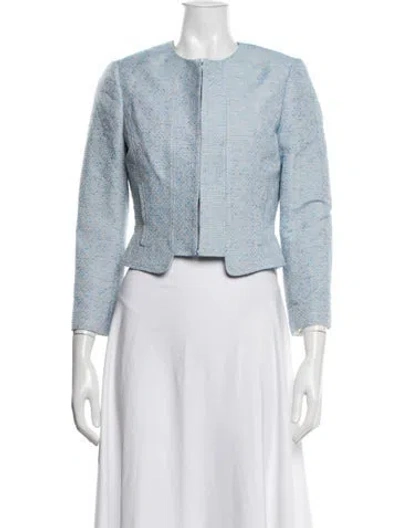 Pre-owned Ted Baker Tweed Pattern Jacket In Blue