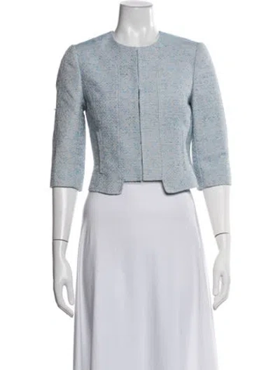 Pre-owned Ted Baker Tweed Pattern Jacket In Blue