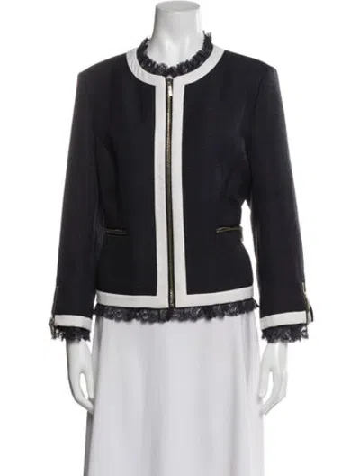 Pre-owned Ted Baker Tweed Pattern Jacket In Blue