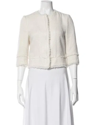 Pre-owned Ted Baker Tweed Pattern Jacket In Neutrals/white