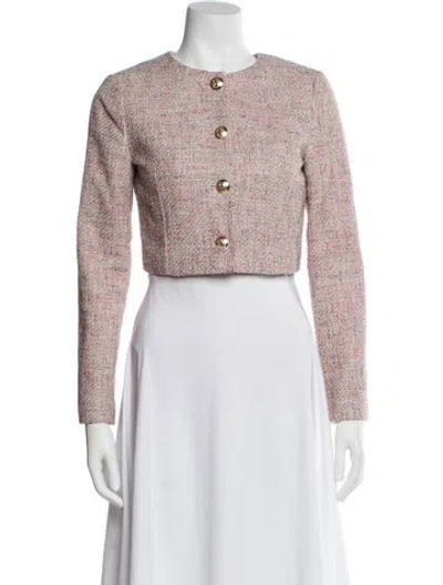 Pre-owned Ted Baker Tweed Pattern Jacket In Pink