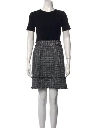 Pre-owned Ted Baker Tweed Pattern Mini Dress In Black/metallic