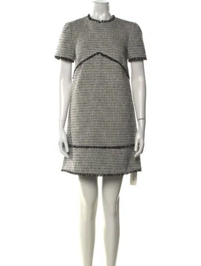 Pre-owned Ted Baker Tweed Pattern Mini Dress In Blue/metallic