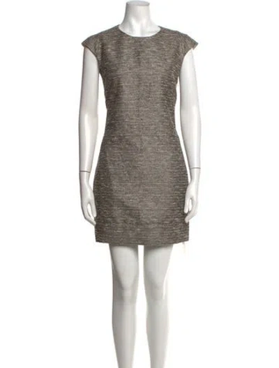 Pre-owned Ted Baker Tweed Pattern Mini Dress In Grey