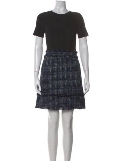 Pre-owned Ted Baker Tweed Pattern Mini Dress In Multi