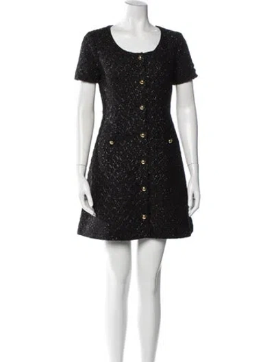 Pre-owned Ted Baker Tweed Pattern Mini Dress W/ Tags In Black